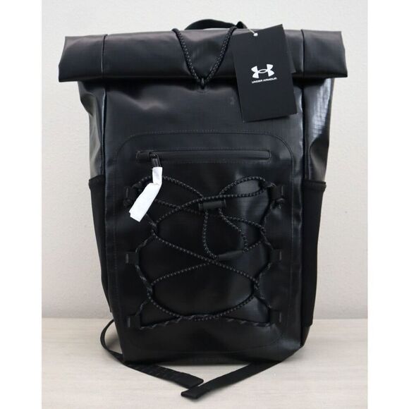 Under Armour 1382311-001 Unisex Black UA Summit Roll Top Backpack - Picture 1 of 16